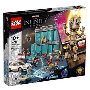 LEGO 66711 includes sets 76217 and 76216 Infinity Saga Groot and Iron Man Armory